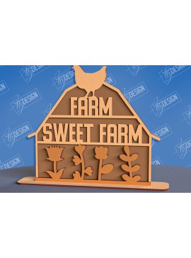 Intra απο ξύλο plywood 3mm-4mm πάχος - Σχέδιο κοπής με λέιζερ μόνιμης αγροικίας Δίασταση 30x20 cm INTRAFABR-96822036