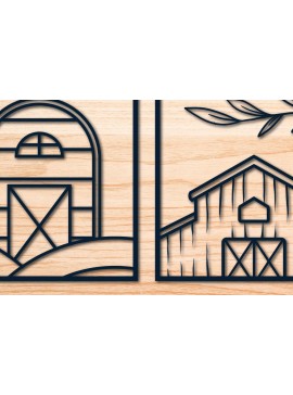 Σετ των 2 Intra απο ξύλο plywood 3mm-4mm πάχος - Διακόσμηση τοίχου αγροικίας  με  Δίασταση 20x20 cm INTRAFABR-69104309