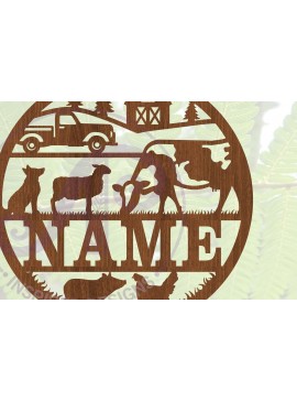 Σετ των 2 Intra απο ξύλο plywood 3mm-4mm πάχος -  Περικοπής   Name Sign Δίασταση 30x20 cm INTRAFABR-70236697