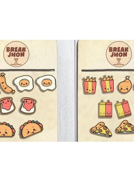 Σετ των 3 Intra απο ξύλο plywood 3mm-4mm πάχος - Πακέτο Σκουλαρίκια Fast Food Stud  Δίασταση 3x3 cm INTRAFABR-97026009