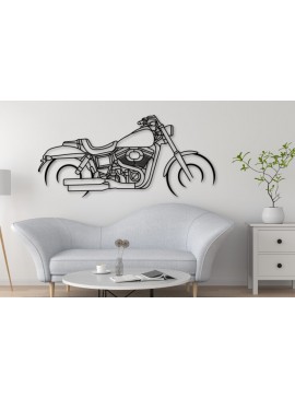 Σετ των 2 Intra απο ξύλο plywood 3mm-4mm πάχος - Fat Bob Laser Cut Μοτοσικλέτα Σιλουέτα Δίασταση 20x20 cm INTRAFABR-113153595