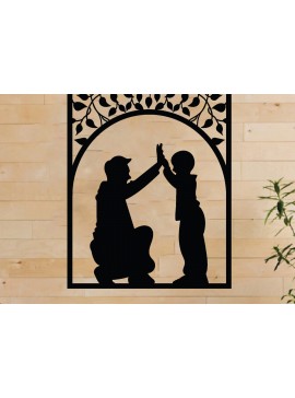 Intra απο ξύλο plywood 3mm-4mm πάχος - Πατέρα και παιδί μεταλλική τέχνη τοίχου, λέιζερ Δίασταση 40x50 cm INTRAFABR-65915709