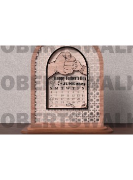 Σετ των 2 Intra απο ξύλο plywood 3mm-4mm πάχος - Σημάδι ημερολογίου για την Ημέρα του Πατέρα 2025 Δίασταση 30x20 cm INTRAFABR-121718874