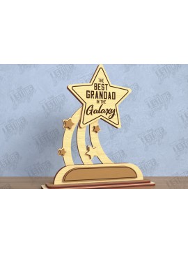 Σετ των 2 Intra απο ξύλο plywood 3mm-4mm πάχος - Βραβείο για την Ημέρα του Πατέρα | Ξύλινο τρόπαιο | CNC Δίασταση 20x20 cm INTRAFABR-119306989