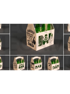 Σετ των 2 Intra απο ξύλο plywood 3mm-4mm πάχος - Πακέτο μπύρας Caddy  για την ημέρα του πατέρα Δίασταση 20x20 cm INTRAFABR-122114096