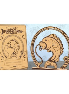 Σετ των 2 Intra απο ξύλο plywood 3mm-4mm πάχος - Κάρτα για τη γιορτή του πατέρα | Δώρο | Ευχετήρια κάρτα Δίασταση 10x15 cm INTRAFABR-119128045