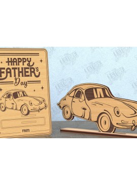 Σετ των 2 Intra απο ξύλο plywood 3mm-4mm πάχος - Κάρτα για τη γιορτή του πατέρα | Δώρο | Ευχετήρια κάρτα Δίασταση 10x15 cm INTRAFABR-119128057