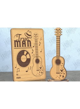 Σετ των 2 Intra απο ξύλο plywood 3mm-4mm πάχος - Κάρτα για τη γιορτή του πατέρα | Δώρο | Ευχετήρια κάρτα Δίασταση 10x15 cm INTRAFABR-119128040