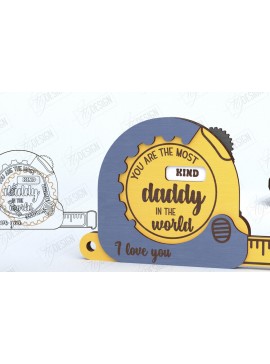 Σετ των 2 Intra απο ξύλο plywood 3mm-4mm πάχος - Κάρτα για τη γιορτή του πατέρα | Ξυλοταινία Μεζούρα Δίασταση 10x15 cm INTRAFABR-119662736