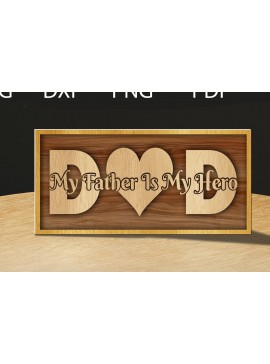 Σετ των 2 Intra απο ξύλο plywood 3mm-4mm πάχος -  κοπής με λέιζερ για τη γιορτή του πατέρα Δίασταση 20x20 cm INTRAFABR-31111187