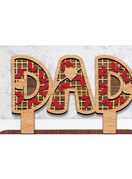 Σετ των 2 Intra απο ξύλο plywood 3mm-4mm πάχος - Ημέρα του πατέρα Sign Dad Laser Cut  Δίασταση 30x20 cm INTRAFABR-97528367
