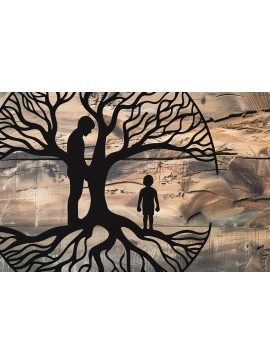 Σετ των 3 Intra απο ξύλο plywood 3mm-4mm πάχος -  περικοπής  για τη γιορτή του πατέρα Dad Tree Δίασταση 4x4 cm INTRAFABR-97890385