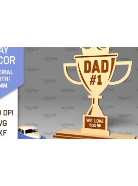 Σετ των 2 Intra απο ξύλο plywood 3mm-4mm πάχος - Διακόσμηση για την Ημέρα του Πατέρα Laser Cut  Δίασταση 30x20 cm INTRAFABR-96280176