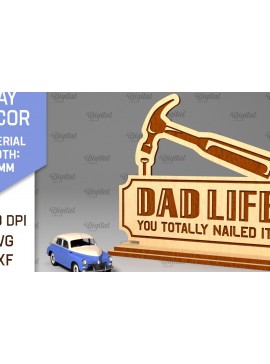 Σετ των 2 Intra απο ξύλο plywood 3mm-4mm πάχος - Διακόσμηση για την Ημέρα του Πατέρα Laser Cut  Δίασταση 30x20 cm INTRAFABR-96280203