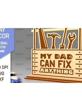 Σετ των 2 Intra απο ξύλο plywood 3mm-4mm πάχος - Διακόσμηση για την Ημέρα του Πατέρα Laser Cut  Δίασταση 30x20 cm INTRAFABR-96280257