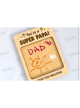 Σετ των 2 Intra απο ξύλο plywood 3mm-4mm πάχος - Λέιζερ δώρου σχεδίασης πλάκας ημέρας του πατέρα Δίασταση 30x20 cm INTRAFABR-119901490