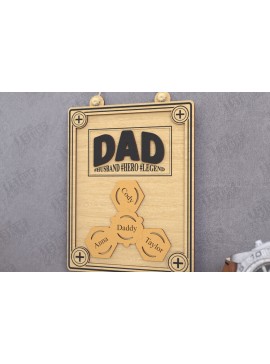 Σετ των 2 Intra απο ξύλο plywood 3mm-4mm πάχος - Ημέρα του πατέρα Οικογενειακά σημάδια κοπής με λέιζερ |CNC Δίασταση 30x20 cm INTRAFABR-119887090