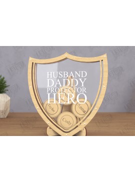 Σετ των 2 Intra απο ξύλο plywood 3mm-4mm πάχος - Γιορτή του Πατέρα | Οικογενειακά σημάδια  Δίασταση 30x20 cm INTRAFABR-120133378