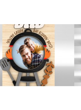 Σετ των 2 Intra απο ξύλο plywood 3mm-4mm πάχος - Κορνίζα φωτογραφιών με μαγνήτη ψυγείου για τη γιορτή του πατέρα Δίασταση 20x25 cm INTRAFABR-100013553