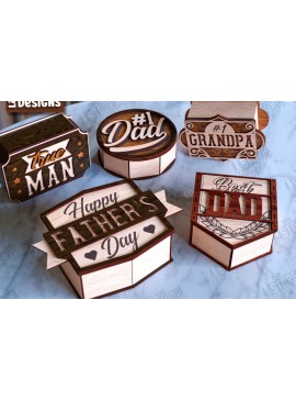 Σετ των 2 Intra απο ξύλο plywood 3mm-4mm πάχος - Πακέτο συσκευασίας δώρου για την ημέρα του πατέρα | Κουτί αποθήκευσης Δίασταση 15x15 cm INTRAFABR-119068662