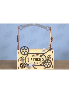 Σετ των 2 Intra απο ξύλο plywood 3mm-4mm πάχος - Κουτί δώρου για τη γιορτή του πατέρα | Κουτί αποθήκευσης |CNC Δίασταση 15x15 cm INTRAFABR-118890031