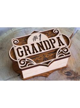 Σετ των 2 Intra απο ξύλο plywood 3mm-4mm πάχος - Κουτί δώρου για τη γιορτή του πατέρα | Ξύλινο κουτί δώρου Δίασταση 15x15 cm INTRAFABR-119068629