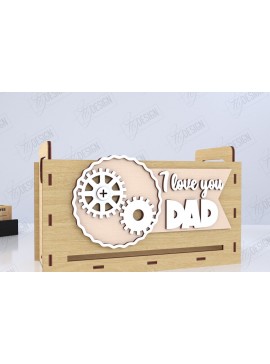 Σετ των 2 Intra απο ξύλο plywood 3mm-4mm πάχος - Κουτί δώρου για τη γιορτή του πατέρα | Ξύλινο κουτί δώρου Δίασταση 15x15 cm INTRAFABR-118751049