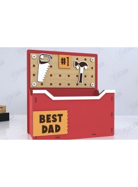 Σετ των 2 Intra απο ξύλο plywood 3mm-4mm πάχος - Κουτί δώρου για τη γιορτή του πατέρα | Ξύλινο κουτί δώρου Δίασταση 15x15 cm INTRAFABR-118751054