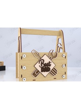 Σετ των 2 Intra απο ξύλο plywood 3mm-4mm πάχος - Κουτί δώρου για τη γιορτή του πατέρα | Ξύλινο κουτί δώρου Δίασταση 15x15 cm INTRAFABR-118751059