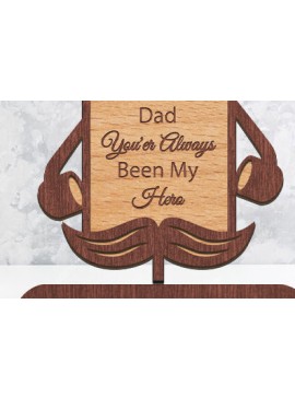 Σετ των 2 Intra απο ξύλο plywood 3mm-4mm πάχος - Πινακίδα δώρου για την Ημέρα του Πατέρα Laser Cut  Δίασταση 30x20 cm INTRAFABR-97727066