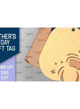 Σετ των 2 Intra απο ξύλο plywood 3mm-4mm πάχος - Ετικέτα δώρου για την Ημέρα του Πατέρα Laser Cut  Δίασταση 30x20 cm INTRAFABR-96728059
