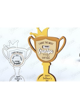 Σετ των 2 Intra απο ξύλο plywood 3mm-4mm πάχος - Ευχετήρια κάρτα για την Ημέρα του Πατέρα | Βραβείο παππού Δίασταση 10x15 cm INTRAFABR-119662724