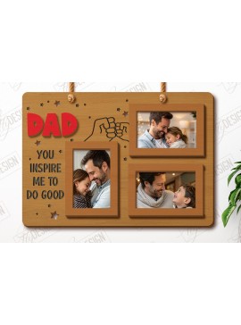 Σετ των 2 Intra απο ξύλο plywood 3mm-4mm πάχος - Κρεμαστές κορνίζες για τη γιορτή του πατέρα | Ιδέα δώρου Δίασταση 20x25 cm INTRAFABR-119251816