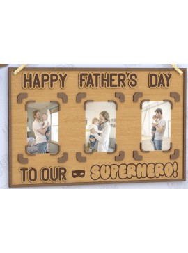 Σετ των 2 Intra απο ξύλο plywood 3mm-4mm πάχος - Κρεμαστές κορνίζες για τη γιορτή του πατέρα | Ιδέα δώρου Δίασταση 20x25 cm INTRAFABR-118948812