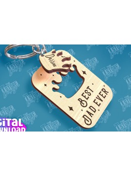 Σετ των 3 Intra απο ξύλο plywood 3mm-4mm πάχος - Σχέδιο κοπής με λέιζερ μπρελόκ για την ημέρα του πατέρα Δίασταση 4x4 cm INTRAFABR-95585175