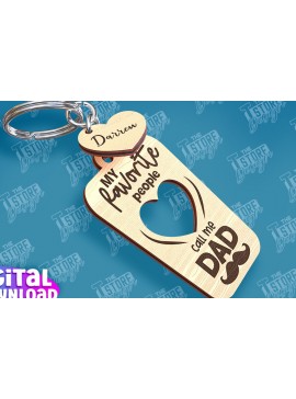 Σετ των 3 Intra απο ξύλο plywood 3mm-4mm πάχος - Σχέδιο κοπής με λέιζερ μπρελόκ για την ημέρα του πατέρα Δίασταση 4x4 cm INTRAFABR-95585314