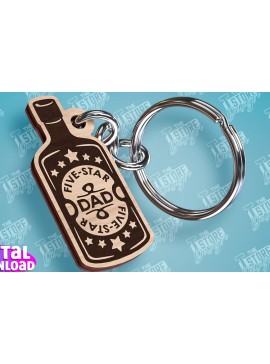 Σετ των 3 Intra απο ξύλο plywood 3mm-4mm πάχος - Σχέδιο κοπής με λέιζερ μπρελόκ για την ημέρα του πατέρα Δίασταση 4x4 cm INTRAFABR-94326792