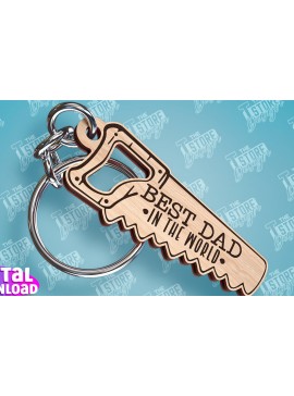 Σετ των 3 Intra απο ξύλο plywood 3mm-4mm πάχος - Σχέδιο κοπής με λέιζερ μπρελόκ για την ημέρα του πατέρα Δίασταση 4x4 cm INTRAFABR-94326803