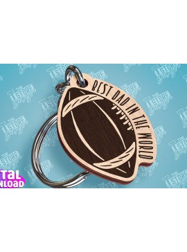 Σετ των 3 Intra απο ξύλο plywood 3mm-4mm πάχος - Σχέδιο κοπής με λέιζερ μπρελόκ για την ημέρα του πατέρα Δίασταση 4x4 cm INTRAFABR-94326778