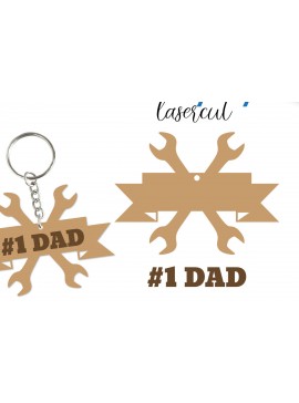 Σετ των 3 Intra απο ξύλο plywood 3mm-4mm πάχος - Μπρελόκ με λέιζερ για την ημέρα του πατέρα Δίασταση 4x4 cm INTRAFABR-123521886