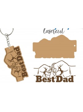 Σετ των 3 Intra απο ξύλο plywood 3mm-4mm πάχος - Μπρελόκ με λέιζερ για την ημέρα του πατέρα Δίασταση 4x4 cm INTRAFABR-123521914