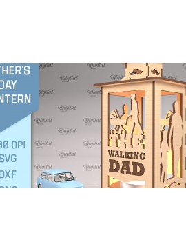 Σετ των 2 Intra απο ξύλο plywood 3mm-4mm πάχος - Φανάρι για την Ημέρα του Πατέρα  Cut Laser Δίασταση 30x20 cm INTRAFABR-93640195