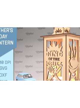 Σετ των 2 Intra απο ξύλο plywood 3mm-4mm πάχος - Φανάρι για την Ημέρα του Πατέρα  Cut Laser Δίασταση 30x20 cm INTRAFABR-93640000