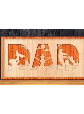 Intra απο ξύλο plywood 3mm-4mm πάχος - Σχέδιο κοπής με λέιζερ για την ημέρα του πατέρα Δίασταση 30x20 cm INTRAFABR-30928136