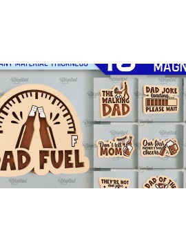 Intra απο ξύλο plywood 3mm-4mm πάχος - Πακέτο κοπής με λέιζερ μαγνήτες για την ημέρα του πατέρα Δίασταση 30x20 cm INTRAFABR-97655926
