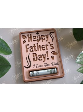 Σετ των 2 Intra απο ξύλο plywood 3mm-4mm πάχος - Χρηματική κάρτα για τη γιορτή του πατέρα | Ευχετήριες κάρτες Δίασταση 10x15 cm INTRAFABR-97153386