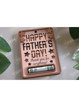 Σετ των 2 Intra απο ξύλο plywood 3mm-4mm πάχος - Χρηματική κάρτα για τη γιορτή του πατέρα | Ευχετήριες κάρτες Δίασταση 10x15 cm INTRAFABR-97153397