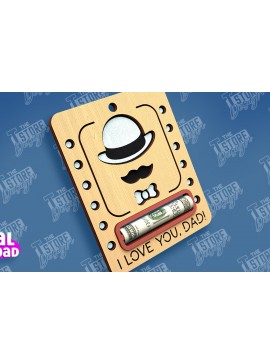 Σετ των 2 Intra απο ξύλο plywood 3mm-4mm πάχος - Χρηματική κάρτα για τη γιορτή του πατέρα | Ευχετήριες κάρτες Δίασταση 10x15 cm INTRAFABR-97088351