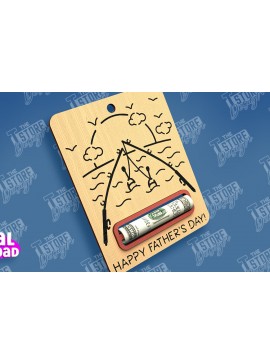 Σετ των 3 Intra απο ξύλο plywood 3mm-4mm πάχος - Χρηματική κάρτα για τη γιορτή του πατέρα | Ευχετήριες κάρτες Δίασταση 10x15 cm INTRAFABR-97088356