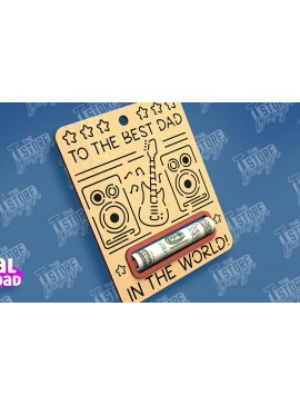 Σετ των 2 Intra απο ξύλο plywood 3mm-4mm πάχος - Χρηματική κάρτα για τη γιορτή του πατέρα | Ευχετήριες κάρτες Δίασταση 10x15 cm INTRAFABR-97088376